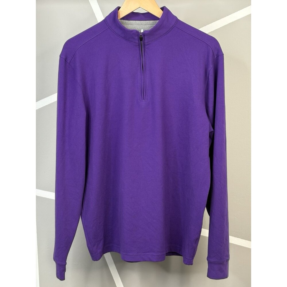 Johnnie-O Brady Microfleece ¼ Zip Men’s M Purple Performance Pullover JMKO1410